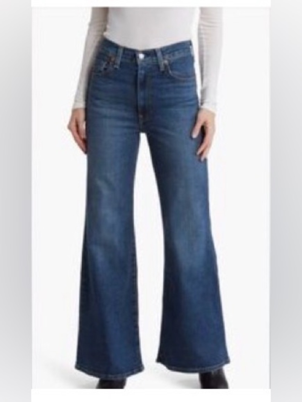 Levi's Dark Blue High-Rise Flare Jeans